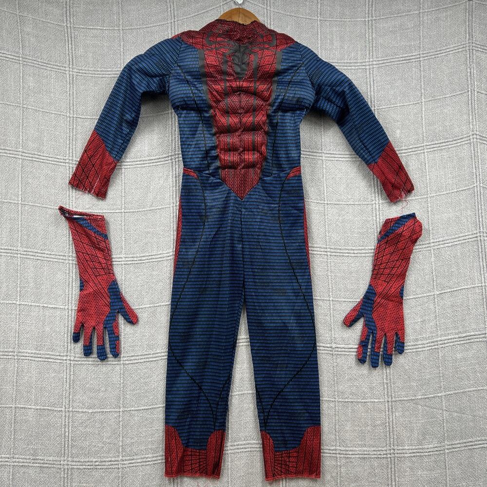 2012 The Amazing Spider-Man Halloween Costume Boy's S 4-6 Jumpsuit Gloves READ